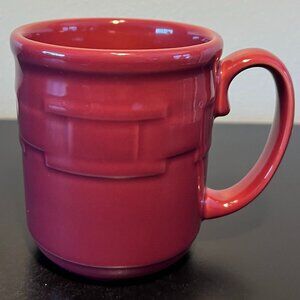 Longaberger Pottery WOVEN TRADITIONS  Basket Weave Paprika Coffee Tea Mug